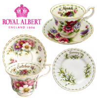 Royal Albert Flower of the Month series - 1970. Series of 12 includes:&nbsp;Snowdrops, Violets, Anemones, Sweet Pea, Lily of the Valley, Roses, Forget-Me-Not, Poppy, Michaelmas Daisy, Cosmos, Chrysanthemum, Christmas Rose<br /><br />All our stock is new from the supplier, Royal Albert.&nbsp;<br /><br />*This is a discontinued range so only available while stock lasts.*<br /><br /><strong>Offical UK Stockist</strong>