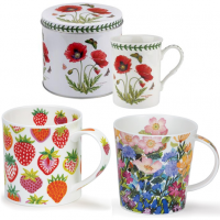 Lovely mugs with floral and fruit designs.<br /><br /><span><br /></span>