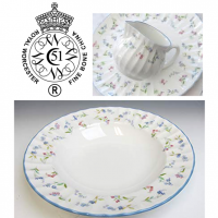 <p>Forget-Me-Not was introduced as a new Royal Worcester giftware pattern at the 1984 NEC Spring Fair in a short range of shapes. The pink and blue pattern was an immediate success and the range was extended.</p>
<p>Designed by one of Royal Worcester&rsquo;s finest flower painters Edward Raby, circa 1895.<br /><br /><span>Forget-Me-Not a scattered flower pattern reminiscent of su</span>mmer days and enhanced by the fluting of the Warmstry Shape.</p>
<p><span>Remaining items of original stock from (Royal Worcester) supplier.</span><br /><a href="https://www.museumofroyalworcester.org/archive-article/warmstry-shape/"><br /></a></p>