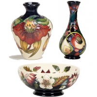 Some of the open editions from Moorcroft Pottery here at Morrab Studio.<br /><br /><span style="color: #ff0000;">&nbsp;Some</span><span style="color: #ff0000;">&nbsp;are discounted by at least 10%</span>&nbsp;and come with free delivery over &pound;50.&nbsp;<br /><br />We have many ranges of Moorcroft and more available in store so do please enquire if you can not find what you are looking for.<br /><br />
<h2>Official Moorcroft Stockist and Specialist for over 30 years.</h2>