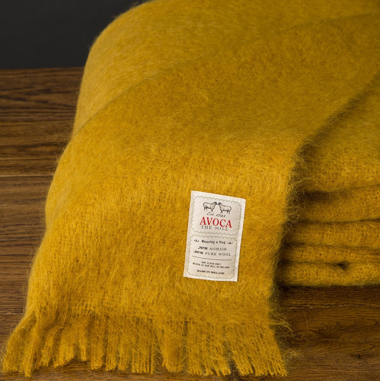 AVOCA Mohair Blend Amber Throw 56"x72" Large
