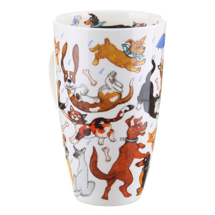 Dunoon fine bone China beker mug Tasse mok Shetland 3-dlg BARKING MAD