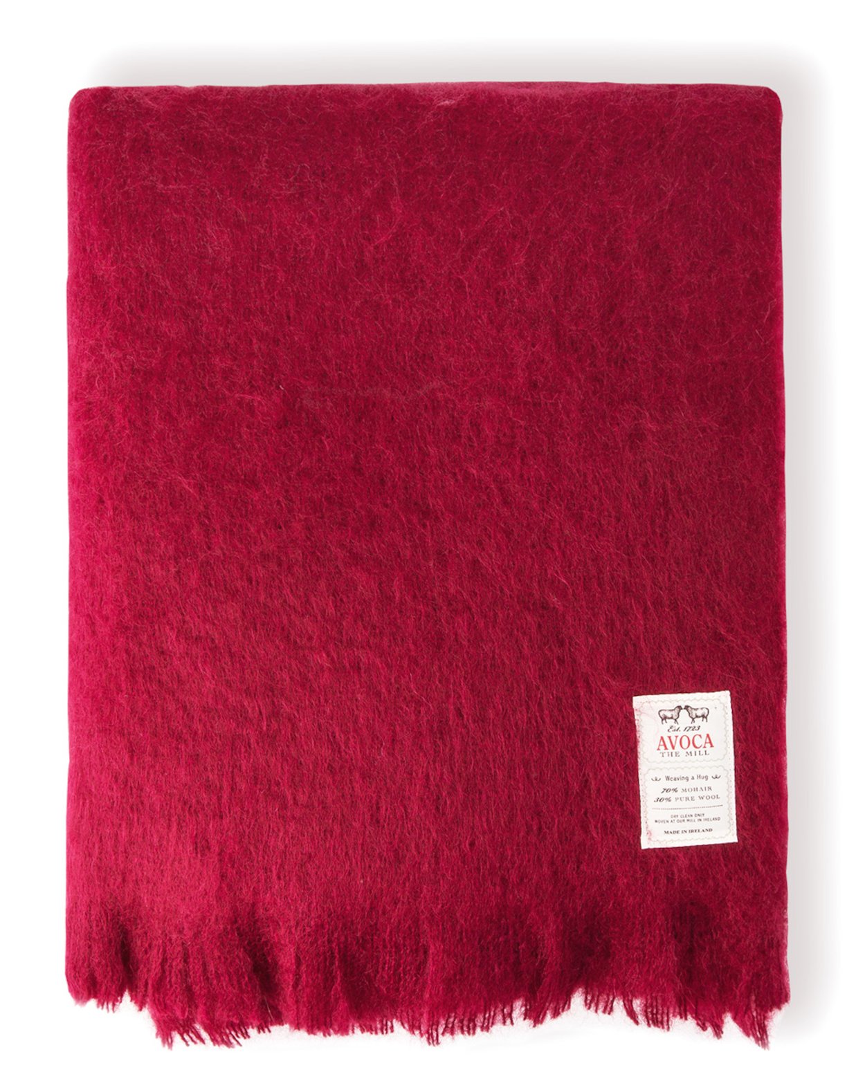 AVOCA Mohair Blend Ruby Throw 56"x40" Small