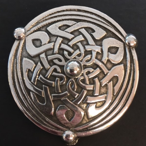 Ladycrow Silks Pewter Scarf Ring Shield