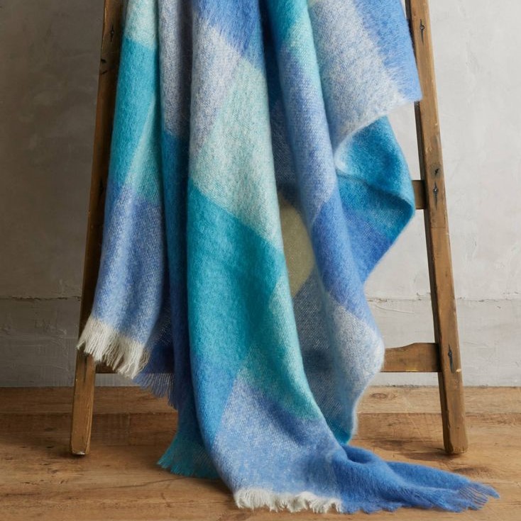AVOCA Mohair Blend Sky M117 Throw 56"x40" Small