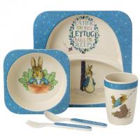 Eco-friendly children&rsquo;s dinner sets made from bamboo melamine and packaged in recycled craft card, making thoughtful gifts to appeal to the eco-minded gift giver.