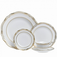 <p class="bodytext">Dazzling opulence describes a formal table set with Spode's Sheffield pattern. Crafted in ornate Old-World style reminiscent of a queen's dining d&eacute;cor or castle banquet hall, the collection features translucent fine bone china with gleaming white centers bordered by lavishly applied 22-carat-gold accent work. Wide trim, raised leaf sprigs, and shimmering flower motifs make a grand initial impact, while scalloped rims, wavy contours, and realistic leaf and acorn knobs offer a refined, feminine finish.</p>
<p class="bodytext">Made in England and perfected by Josiah Spode himself in the 1700s, Sheffield is the more streamlined cousin to the intricate&nbsp;Stafford White&nbsp;pattern and complements formal dining with luxurious yet smartly tailored style. Though it should not be place in the microwave because of the gold detailing, it does go safely into the dishwasher on low heat.</p>
<p class="bodytext">Spode Sheffield (R3359) was produced from 1962 to 2009.<br /><br /><strong>This range is now discontinued.</strong></p>