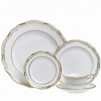 <p class="bodytext">Dazzling opulence describes a formal table set with Spode's Sheffield pattern. Crafted in ornate Old-World style reminiscent of a queen's dining d&eacute;cor or castle banquet hall, the collection features translucent fine bone china with gleaming white centers bordered by lavishly applied 22-carat-gold accent work. Wide trim, raised leaf sprigs, and shimmering flower motifs make a grand initial impact, while scalloped rims, wavy contours, and realistic leaf and acorn knobs offer a refined, feminine finish.</p>
<p class="bodytext">Made in England and perfected by Josiah Spode himself in the 1700s, Sheffield is the more streamlined cousin to the intricate&nbsp;Stafford White&nbsp;pattern and complements formal dining with luxurious yet smartly tailored style. Though it should not be place in the microwave because of the gold detailing, it does go safely into the dishwasher on low heat.</p>
<p class="bodytext">Spode Sheffield (R3359) was produced from 1962 to 2009.<br /><br /><strong>This range is now discontinued.</strong></p>