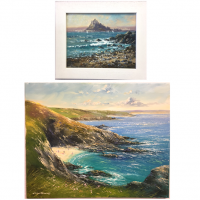 We have a selection of original paintings by Richard Blowey available for sale. Familiar scenes of Newlyn and Cornwall are depicted in these well known paintings. Painted in oil paints on stretched canvas. Most are already framed by us.<br /><br /><span>Having spent a few years working as a fisherman and ever since the 1970's working on farms in the West Cornwall area, Richard Blowey has become an expert observer of the motion of the sea and the nature of the countryside around him. In his maturity, he has reached a high standard of art in his interpretations of the natural beauty of Cornish landscapes and seascpes.</span>