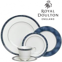 <p class="bodytext">Thanks to its combination of classic style and modern versatility, the Royal Doulton Atlanta tableware collection satisfies both casual and elegant dining needs. Bold yet sophisticated, Atlanta blends a pristine white Langdale bone china base with a richly marbled denim-blue border. Drawing inspiration from the ancient world, the pattern features a platinum Greek key bead design that is subtle yet intriguing, as well as lustrous platinum rims. Created for full service, Atlanta includes place settings as well as a wide range of open-stock serveware and accent pieces. All pieces carry the Royal Doulton stamp and are safe in the dishwasher and oven on low temperatures. The platinum trim on this pattern means it is not safe for use in the microwave.</p>
<p class="bodytext">Royal Doulton Atlanta was produced from 1994 to 2009.<br /><br />All our stock is new from the supplier, Royal Doulton.&nbsp;<br /><br />*This is a discontinued range so only available while stock lasts.*<br /><br /><strong>Offical UK Stockist</strong></p>