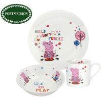 Enter the amazing world of Peppa Pig with this new range of tableware and gifts. The eye catching design features leading characters, five-year old Peppa and her younger brother George, set in a series of colourful designs that depict the pair having plenty of fun in muddy puddles. The fun design also appears on the packaging, making it for the perfect gift for Peppa fans everywhere. This product is designed in our studios in Stoke on Trent, England. This item is manufactured outside of the UK to the stringent quality and craftsmanship that Portmeirion Group is known for.