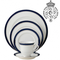 <p class="bodytext">Showing a classical strength and no-frills elegance, Howard Cobalt understandably was favored by 19th-century British aristocrats. Still popular for today's formal affairs, the beautifully translucent fine bone china is rimmed with a generous band of cobalt blue, luxuriously accented on either side with bands of either 22-carat gold or platinum. The extensive collection includes place settings and serving pieces, a tall graceful coffeepot, and cups in a choice of footed or straight-sided.&nbsp;</p>
<p class="bodytext">Royal Worcester Howard Cobalt Gold was produced from 1984 to 2012, while Howard Cobalt Platinum was produced from 1997 to 2009.</p>