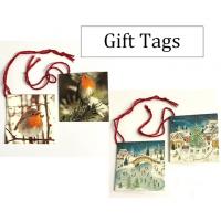 Little packs of gift tags! Each pack has 8 tags (2 designs). Each tag is strung with red string.<br /><br />These gift tags are made by Medici.&nbsp;&nbsp;